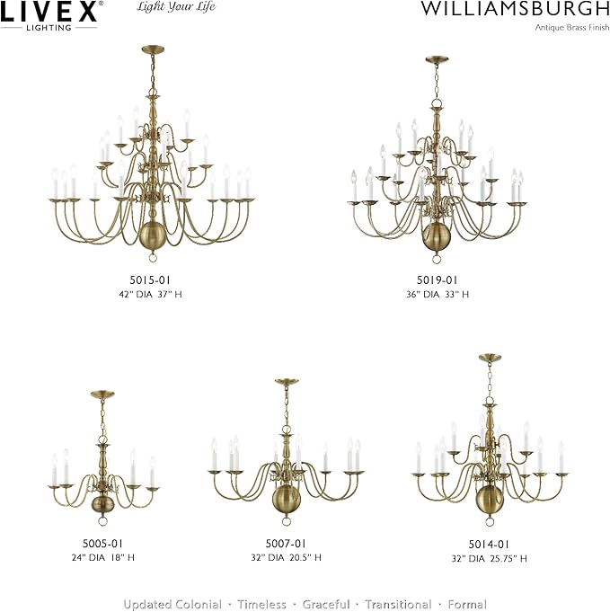 Livex Lighting 5005-01 Williamsburgh Chandelier