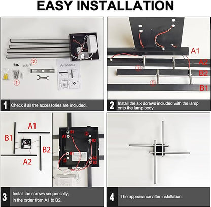 Modern 24in LED Ceiling Light, Minimalist Linear Geometric Flush Mount, 3000K Warm White Ceiling Lamp for Living Room Bedroom Kitchen Dining Room Office