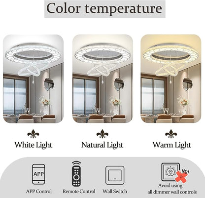 Flashing God Dia 48" Large Crystal Chandelier Modern Silver Chandeliers LED Dimmable Flush Mount Chandelier Crystal Ceiling Light for Living Room Bedroom Foyer