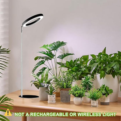 Yadoker 72 LEDs Full Spectrum Plant Grow Light for Indoor Plants，Height Adjustable, 6.3" Aluminum Housing,Automatic Timer with 8/12/16 Hours,10-Level Brightness,Black Plant Light,1 Pack