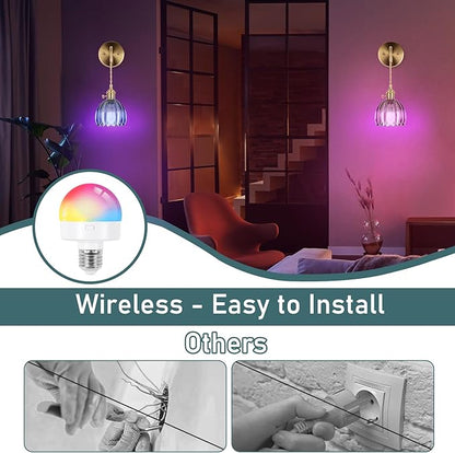 Vintage Wall Sconce, Battery Operated Wall Sconce with Deep Green Tulip Glass Lampshade, Indoor not Hardwired Wall Sconces with Remote, Rechargeable Vintage Wall Lamp, for Bedroom Living Room