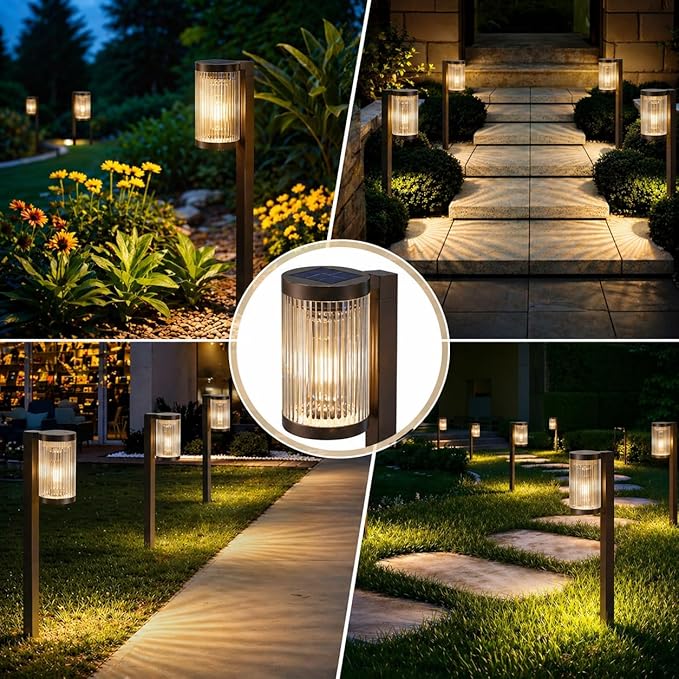ELECLINK Solar Pathway Lights Outdoor, 2 Pack Upgraded Outdoor Solar Lights for Outside Super Bright Up to 12Hrs, IP65 Waterproof Solar Garden Lights for Sidewalk Driveway Decor Landscape Ligthting