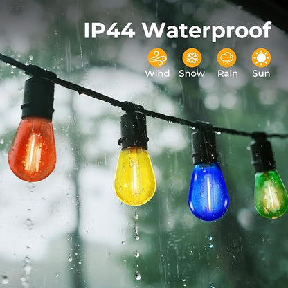 GvvooHome 24 Pack LED S14 Colored Light Bulbs for Outdoor String Lights, Shatterproof 1W Replacement Bulbs for Patio Lights, Dimmable, 2200K Warm White, E26 Base, Multi-Color: Red/Blue/Yellow/Green