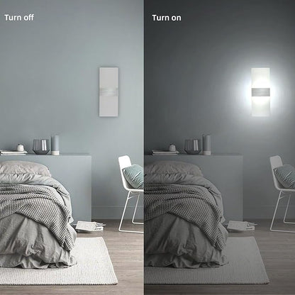 KICAAO Modern Wall Sconces 4 Pack, Led Wall Light 10w, Wall Sconce Up Downlight, Hardwired Acrylic Wall Light Lighting, Suitable for Living Room Corridor Bedside (Cool White 6000K 4Pack)