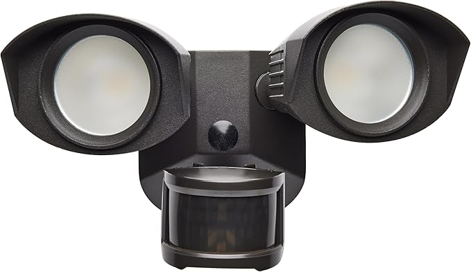 Nuvo 65/219 LED Dual-Head Security Light, 4000K, Motion Sensor, Bronze