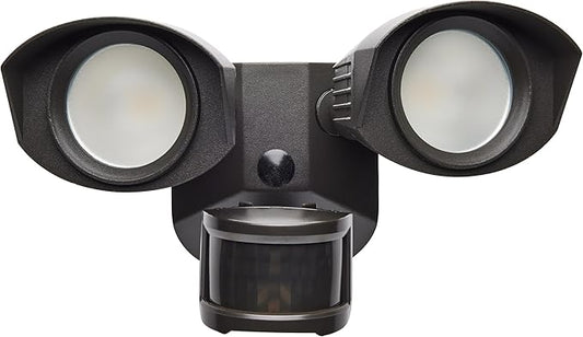 Nuvo 65/213 LED Dual-Head Security Light, 3000K, Motion Sensor, Bronze
