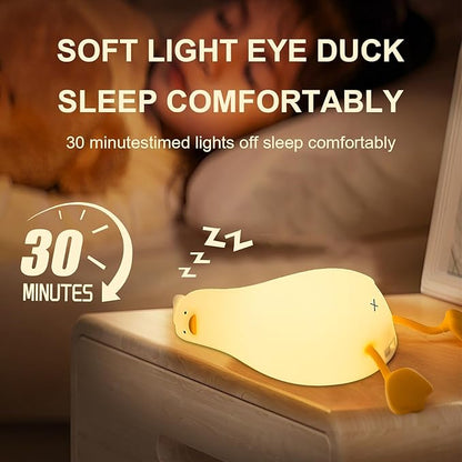Lying Flat Duck Night Light, Cute LED Light Up Duck, Dimmable Breastfeeding Night Light, Rechargeable Bedside Touch Lamp, Silicone Nursery Nightlight, Squishy Existential Crisis Duck Lamp