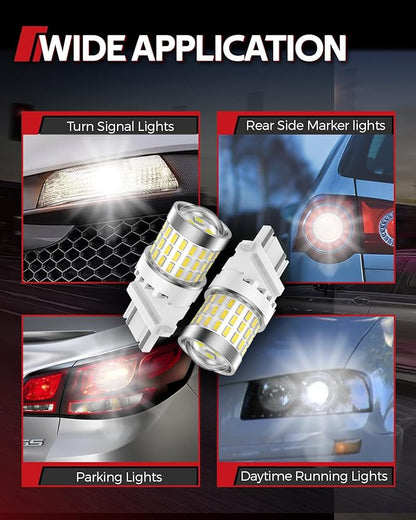Torchbeam Upgraded 3157 LED Reverse Light Bulbs 6000K White - Super Bright 3000LM Backup Brake Tail Lights, 3156 4157 3057 3457 4114 Replacement Bulbs with HD Projector, DRL Parking Lights (2 Pcs)