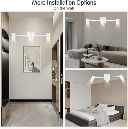 BoostArea Track Lighting Fixtures Ceiling, 3 Way Track Lighting Kit, LED Track Lighting with Rotatable Light Heads, Modern Ceiling Spot Lighting for Kitchen/Bedroom/Living Room, GU10 Bulb Not Included