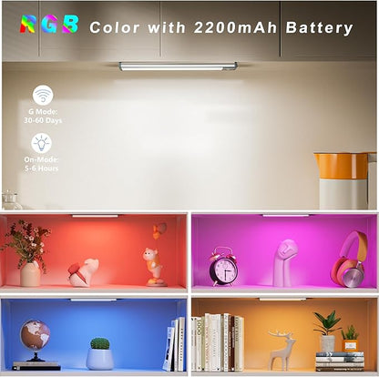 LEPOTEC RGB Under Cabinet Lighting,Motion Sensor Light Indoor with Adjustable 8 Colors and Brightness,LED RGB Lights Magnetic for Motion Sensor Light Bar with Usb Charging,Colors Home Ambient Lighting