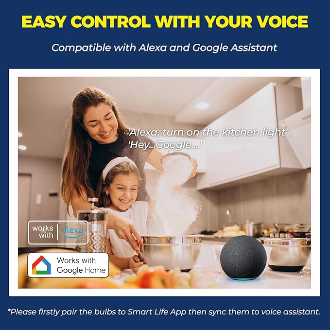 Lightinginside Smart Light Bulb 75W Equivalent, 1100LM 12W RGBCW BR30 E26 Bulb Works with Alexa/Google Home/SmartLife, 2.4G WiFi Bluetooth Recessed Flood LED Bulbs, No Hub Required, ETL Listed, 1PC
