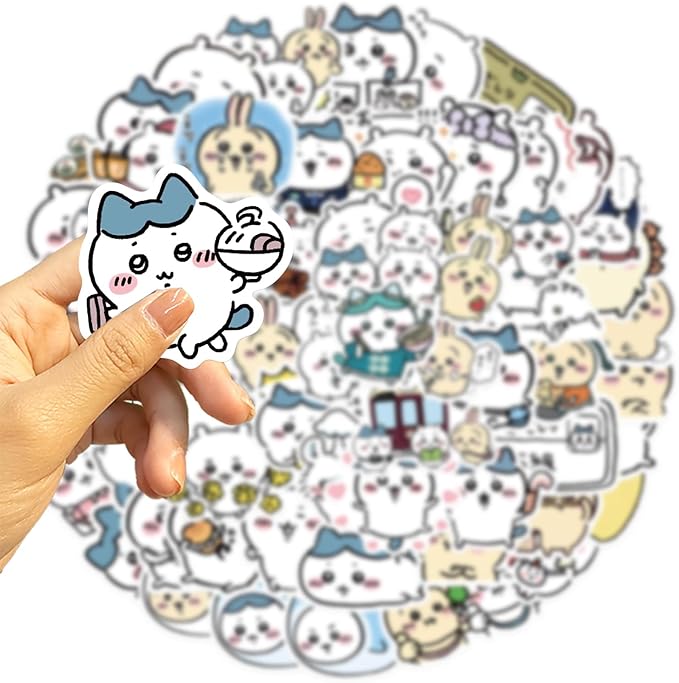 60pcs Japanese Cartoon Chiikawa Stickers for Kids, Funny Vinyl Waterproof Stickers for Water Bottle Phone Journal Guitar Skateboard Gifts for Teens Adults
