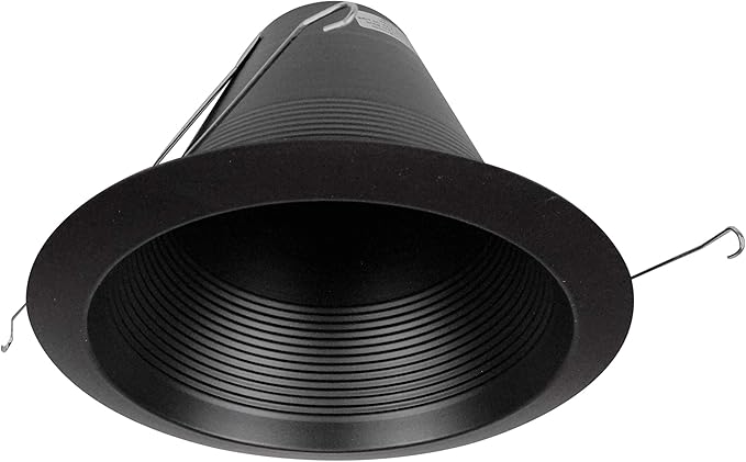 NICOR Lighting 6 inch Black Wet Location Rated Cone Baffle Trim, Fits 6 inch Housings (17550ABKWL)