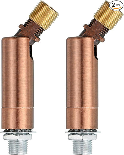 MECCANIXITY Sloped Ceiling Adapter, 90/345 Degree 60x15mm M10 Fine Thread Sloped Ceiling Light Fixture Adapter Kit for Ceiling Pendant Light Chandelier Track Suspend(Red Copper, Pack of 2)