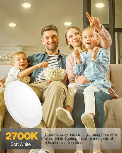 Sunco 12 Pack 5/6 Inch LED Disk Lights, Disc Lights Ceiling, LED Flush Mount Recessed Can Lighting, 1050 LM, 2700K Soft White, Dimmable, 15W=75W, Damp Rated ETL