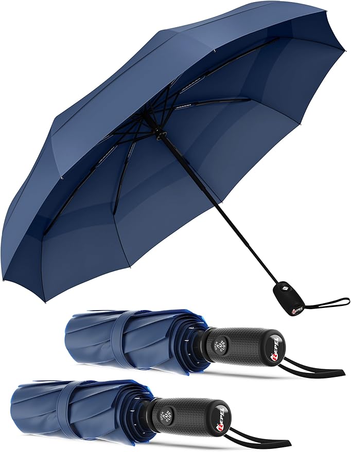 REPEL Windproof Travel Umbrella - Compact & Withstands Winds up to 85MPH , Strongest Premium Auto Folding Umbrella for Rain and Sun - Durable, Light & Portable for Women & Men , Fits Backpack & Cars