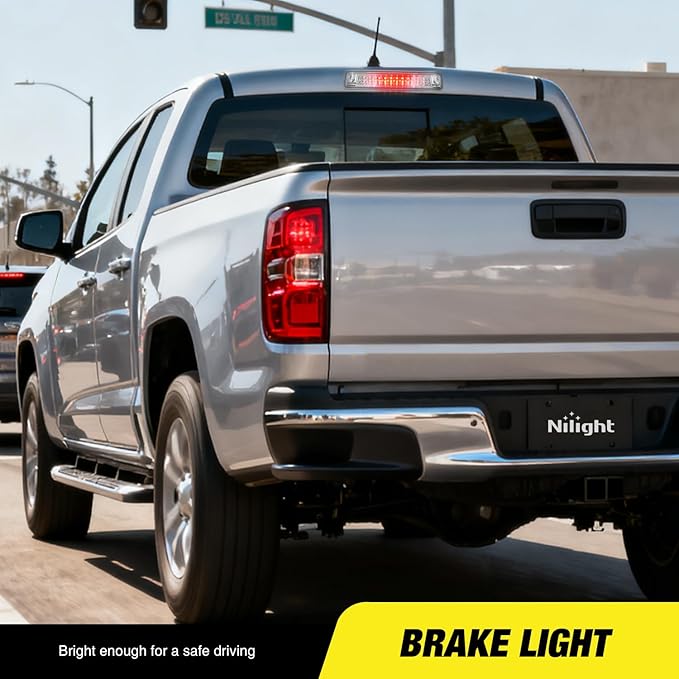 Nilight Third Brake Light Tail High Mount 3rd Stop Lights Clear Lens Compatible with Chevy Colorado and GMC Canyon 2015 2016 2017 2018 Van SUV Rear Center Cab Lamp