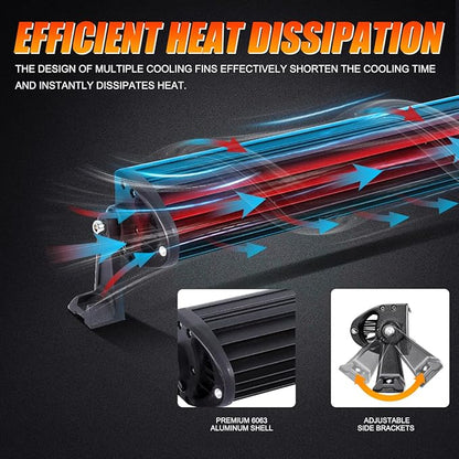 Auxbeam 32" LED Light Bar 180W Off Road Driving Lights LED Work Light Spot Flood Fog Lamp 5D Lens with Wiring Harness for Car, Truck, Offroad Vehicle, ATV, UTV, Pickup