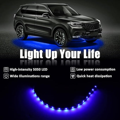 Blue 12v 15 Led 30cm Car Flexible Waterproof Underbody Light Strip Pack of 20