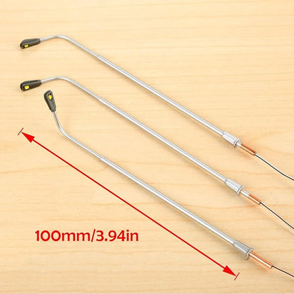Yetaha 20Pcs Model Railway Train Model Street Lights, LED Dual Lampposts, HO OO Scale, Dual Heads Gauge Model Street Light Layout, LEDs Light 3V Train Scenery Miniature Accessories