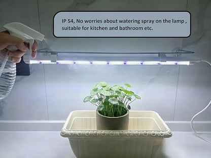 2FT Suction Cup Style Plant Grow Light,12W, LED Grow Lamp Fixture on Wall, Seed Starter kit, 6500K Cool White, Enhanced Blue Light, Height Adjustable, Herbs Growing lamp, IP54