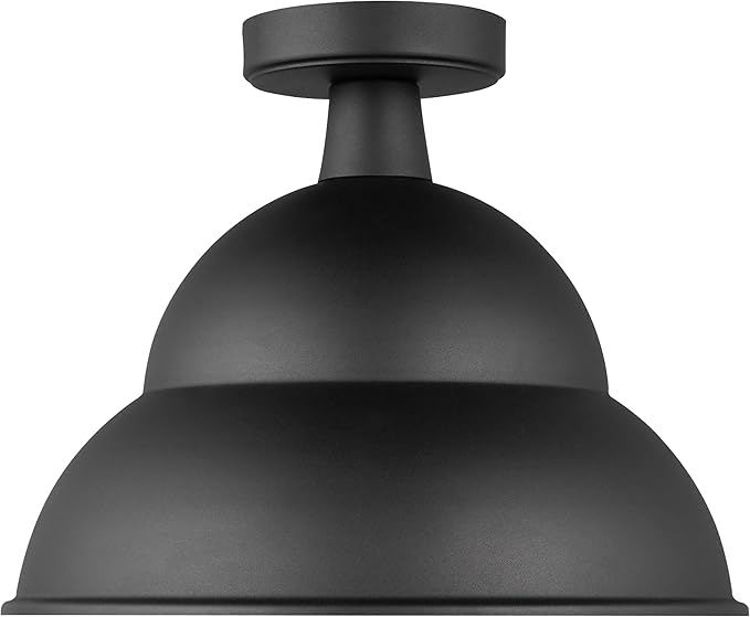 Generation Lighting 1-Light Barn Light Outdoor Ceiling Lamp Black 7836701-12, Flush Mount Ceiling Light Fixture for Home Decor, Farmhouse Outdoor Light Fixture Can Use LED Light Bulbs