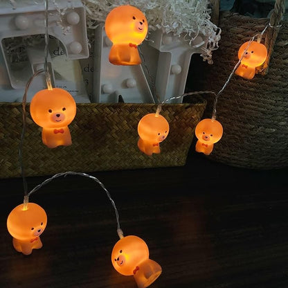 1.65M Cute Animal Dog Shape 10 Led Painted Dog Fairy Lights Lucky Puppy String Lights USB Powered for Halloween Christmas Thanksgiving Home Party Children Kids Bedroom Decoration (Lucky Puppy)