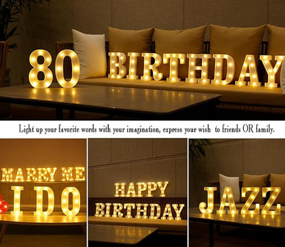 LED Marquee Numbers, Small Light Up Numbers for Party, 8.58 Inch Battery Powered Lighted Number for Birthday, Night Light, Table or Home Decor (Number 8)