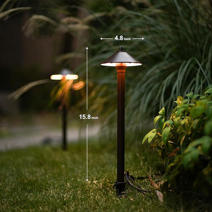 GOODSMANN Landscape Lighting Low Voltage Path Lights Floodlight Outdoor Lighting with Replaceable LED Bulb 1.2W 40 Lumens 2700K Brown 9121-11501-01A