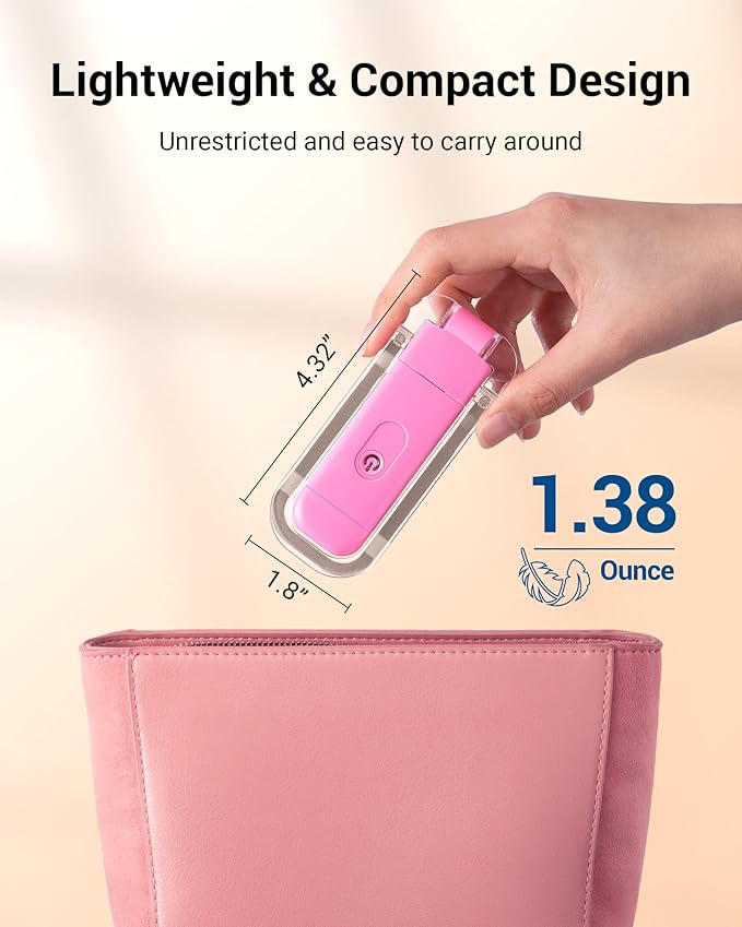 DEWENWILS USB Rechargeable Book Reading Light, Warm White, Brightness Adjustable, LED Clip on Book Lights for Reading in Bed, Car Reading Light for Kids, Bookworms (Pink)
