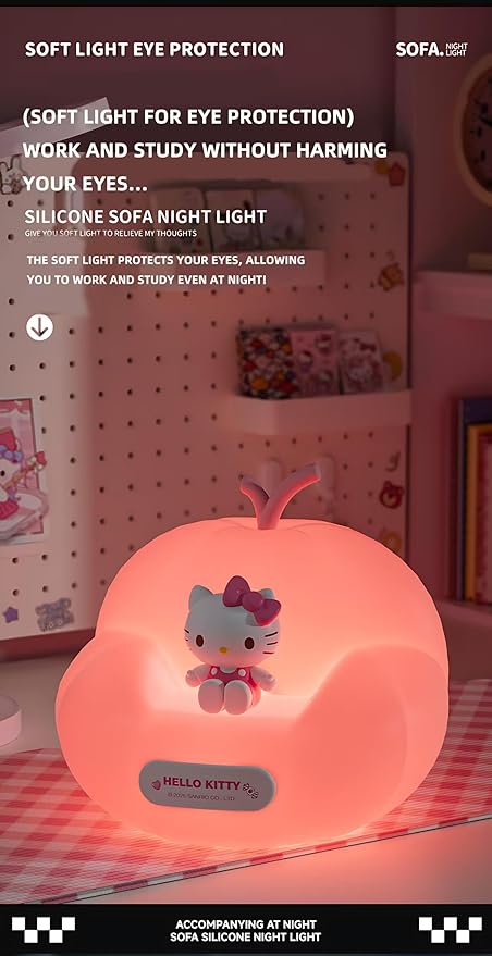 Cute Kitty Night Light, Cartoon dimmable sili Cone Children's Night Light, Long Battery Life, Rechargeable Kitty Light, Toddler Night Light, Gift for Boys and Girls(Light Pink KT)