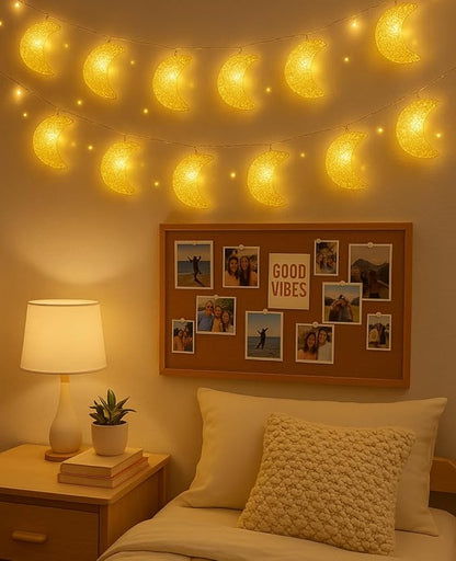 AceList Moon String Lights, 9.8FT 20 LED Decorative Fairy Lights, USB & Battery Powered for Bedroom, Party, Dorm, Camping, Mother’s Day, Holiday and Everyday Home Decor