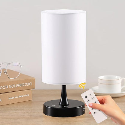 Caromolly Light Therapy Lamp, 10000 Lux Light with Remote Control, 3 Color Temperature & 4 Brightness Level & Timer, Daylight Lamp for Home, Office, Decoration(Black Base White Shade)