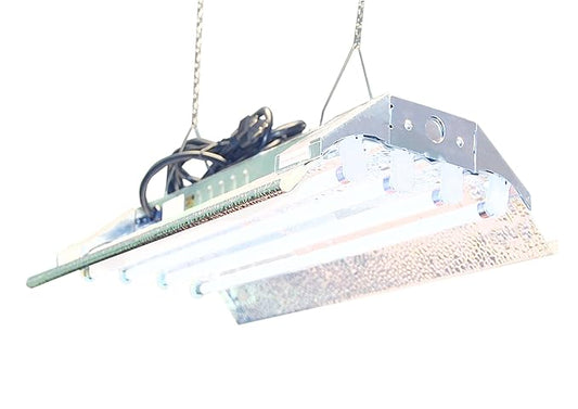 Durolux T5 Grow Light - 2 FT 4 Lamps - DL824 HO Fluorescent Hydroponic Fixture Seeding Colon Veg Growing Daisy Chain with Bulbs