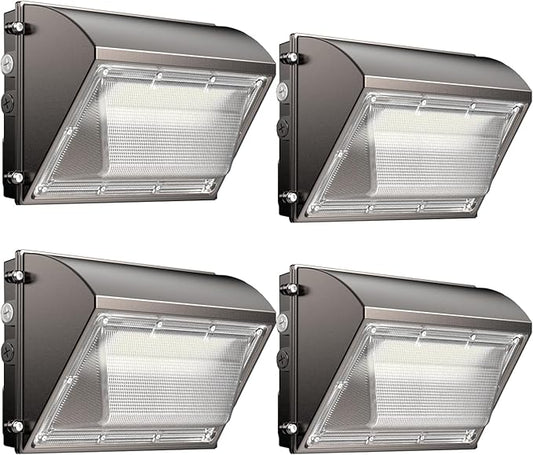 LED Wall Pack Light 120W, 18000LM 5000K Daylight, Outdoor Lighting with Dusk-to-Dawn Photocell, LED Wall Pack for Parking Lot, Warehouse, Yard, ETL Listed (120W - 4PACK)
