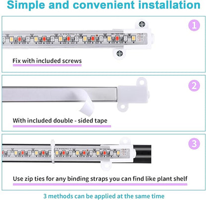Hywyimlait 7.8'' LED Grow Light Strips, Grow Lamps for Indoor Plants Full Spectrum, Plant Light with 4/8/12H Timer, 10 Dimmable Levels for Seedling Succulent,Best Match for Plant Shelf, 3 Head