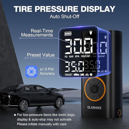 OlarHike Tire Inflator Portable Air Compressor,Electric Pump with LED Light & Digital Pressure Gauge