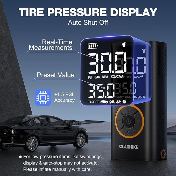 OlarHike Tire Inflator Portable Air Compressor,Electric Pump with LED Light & Digital Pressure Gauge