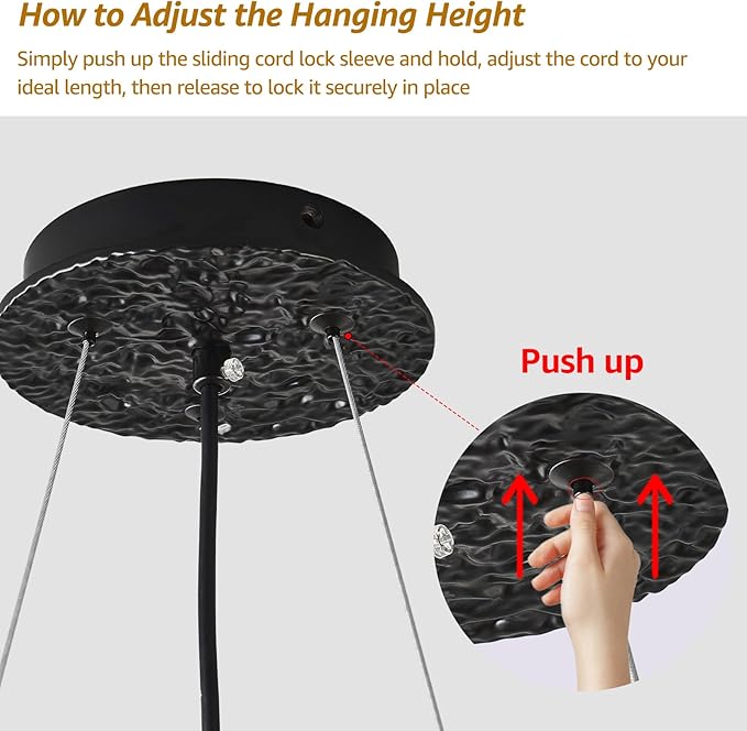 EGM Black Tree Branch Crystal Chandelier, 18 Inch Modern Dining Room Crystal Chandelier 6-Light(E12), Hanging Round Chandeliers for Living Room Bedroom Foyer