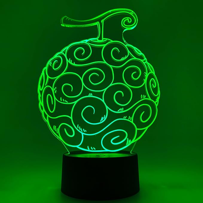 Otaku Lamps Gum Gum Fruit One Piece – Anime Lamp Figure Night Light, 16 Color RGB LED – 3D Anime Room Décor Gift for Otaku