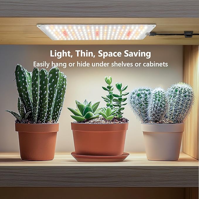 Aumtrly Grow Light, Full Spectrum Under Cabinet Plant Lights for Indoor Growing Seedling 3 Panels, Large Area Illumination 414 LEDs Lightweight Grow Lamp with UL Adaptor 16 Hour Timer