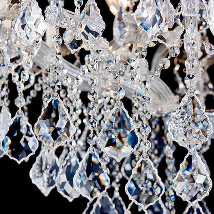 Large Silver Modern Crystal Chandelier Light Fixtures - 12 Lights Maria Theresa Crystal Pendant Light for Staircase Hallway Living Room Entryway Foyer - 28.4 x 28.4 x 35.8 Inch