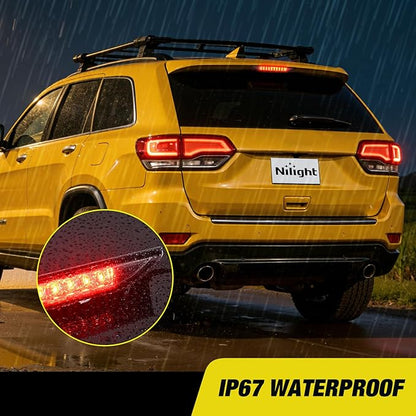Nilight Third Brake Light Tail High Mount 3rd Stop Lights Smoked Lens for Dodge Caliber 2007-2012 Durango 2011-2017 Jeep Cherokee 2011-2017 Compass 2007-2016 Van SUV Rear Center Cab Lamp