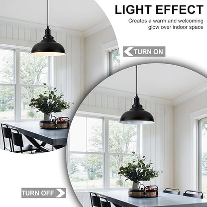 1 Pack Farmhouse Pendant Light Black Pendant Lighting for Kitchen Island Industrial Hanging Barn Light Pendant Lighting Over Island Sink Light Fixtures