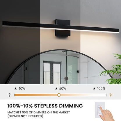 KAISITE Black Vanity Light for Bathroom Above Mirror 39 inch LED 5CCT Bathroom Lighting Fixtures Dimmable Modern Bath Wall Light Fixture Over Mirror