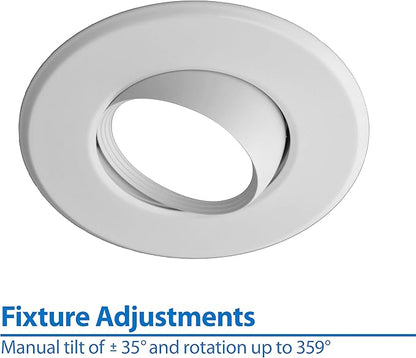 NICOR Lighting 5/6 inch Adjustable LED Eyeball Retrofit Downlight Kit in 3000K (DEB56-20-120-3K-WH)