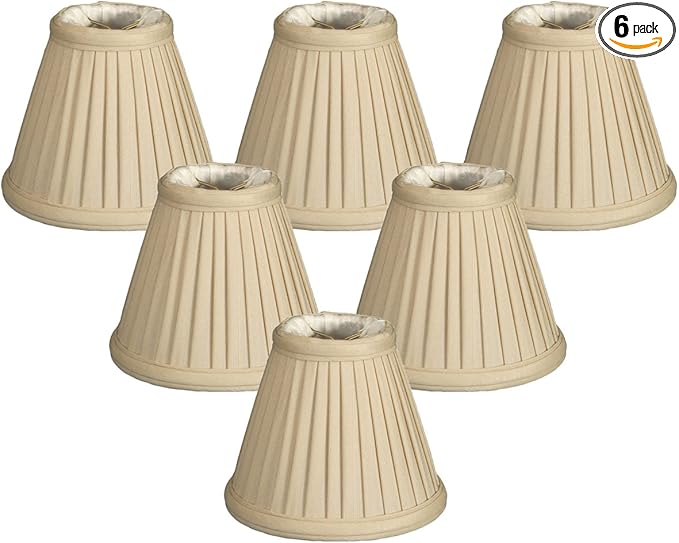 Royal Designs, Inc. CS-111BG-6 Pleated Empire Chandelier Shade, 2.5 x 5 x 4.25, Beige, 6-Pack