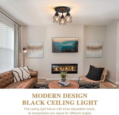 Kitchen Light Fixtures, Adjustable Semi Flush Mount Ceiling Light with E26 Base, Multi-Directional Lamp for Kitchen, Hallway, Dining Room, Farmhouse, Entryway