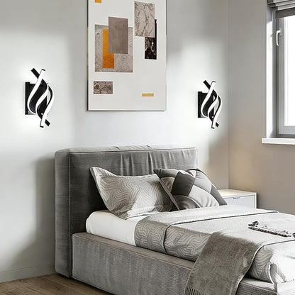 Wall Sconce of 2, Modern Wall Light Fixture Black Wall Mount Light for Mirror,Bedside, Bathroom, Bedroom, Hallway