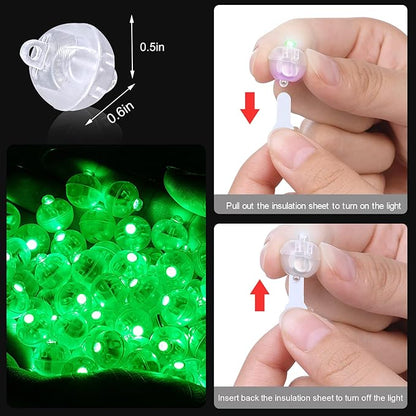 50PCs Mini Led Lights with Hook, Waterproof Round Tiny Led Light for Party Decorations Neon Party Light，Green-Blinking Lights
